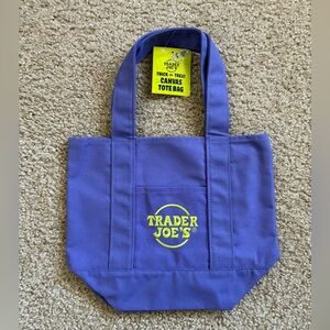 Trader Joe's Purple Canvas Mini Tote Bag